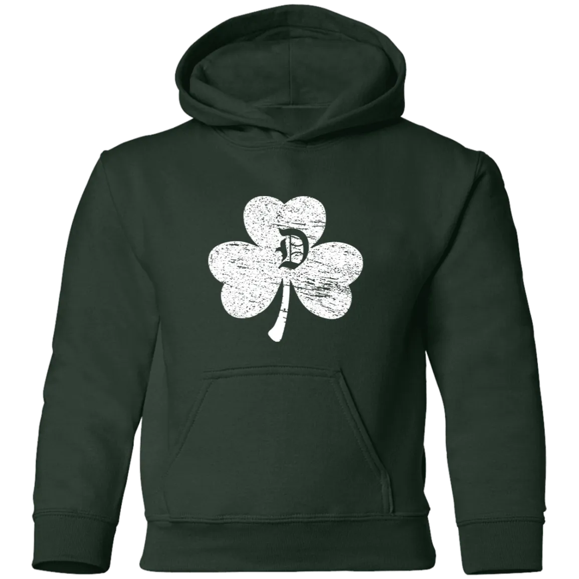 D Shamrock - White Kids Unisex Classic Hoodie