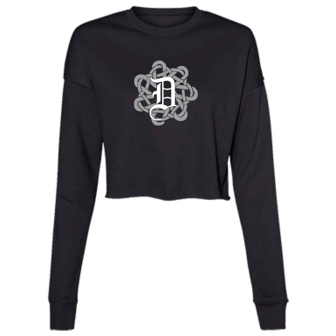 Celtic Knot Detroit D Women's Cropped Crewneck Sweatshirt
