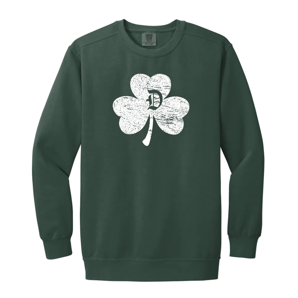 D Shamrock - White Vintage Wash Crewneck Sweatshirt