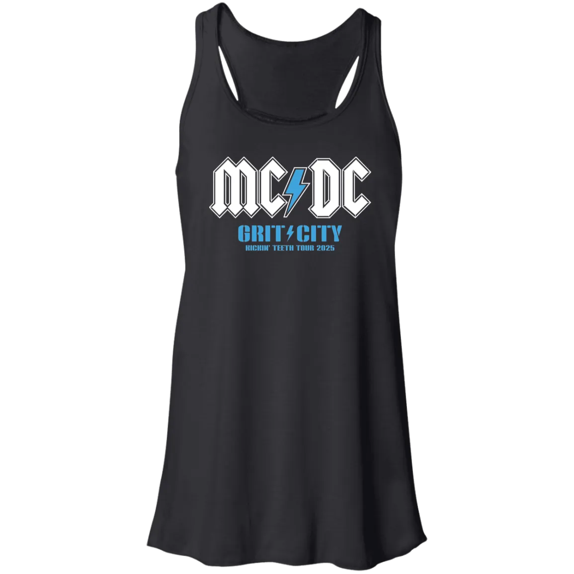 MCDC Kickin Teeth Tour 2025 (front) Flowy Racerback Tank
