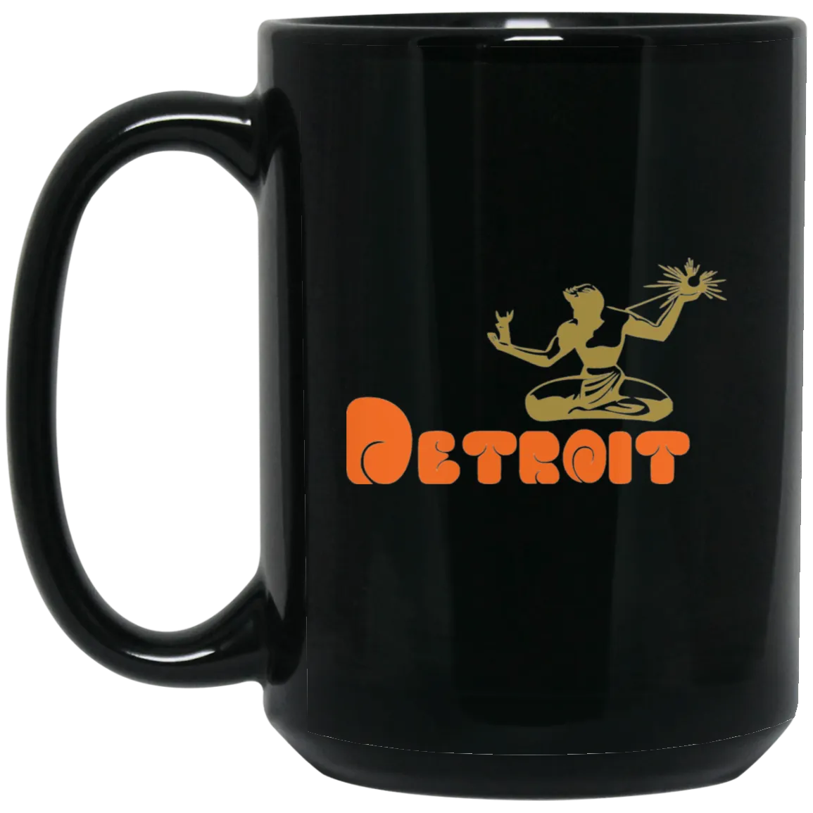 Classic  DWD Spirit of Detroit 15oz Black Mug