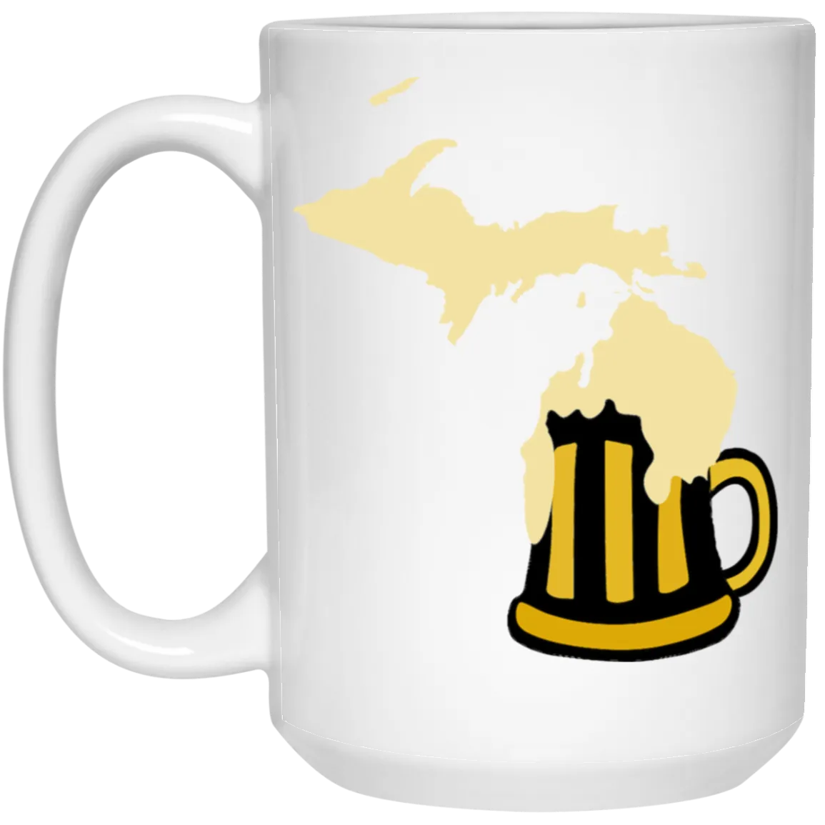 Great Michigan Beer State 15oz White Mug