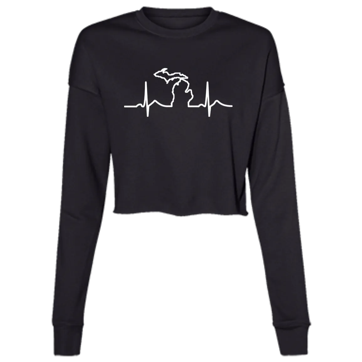 DWD Michigan Heartbeat Women's Cropped Crewneck Sweatshirt
