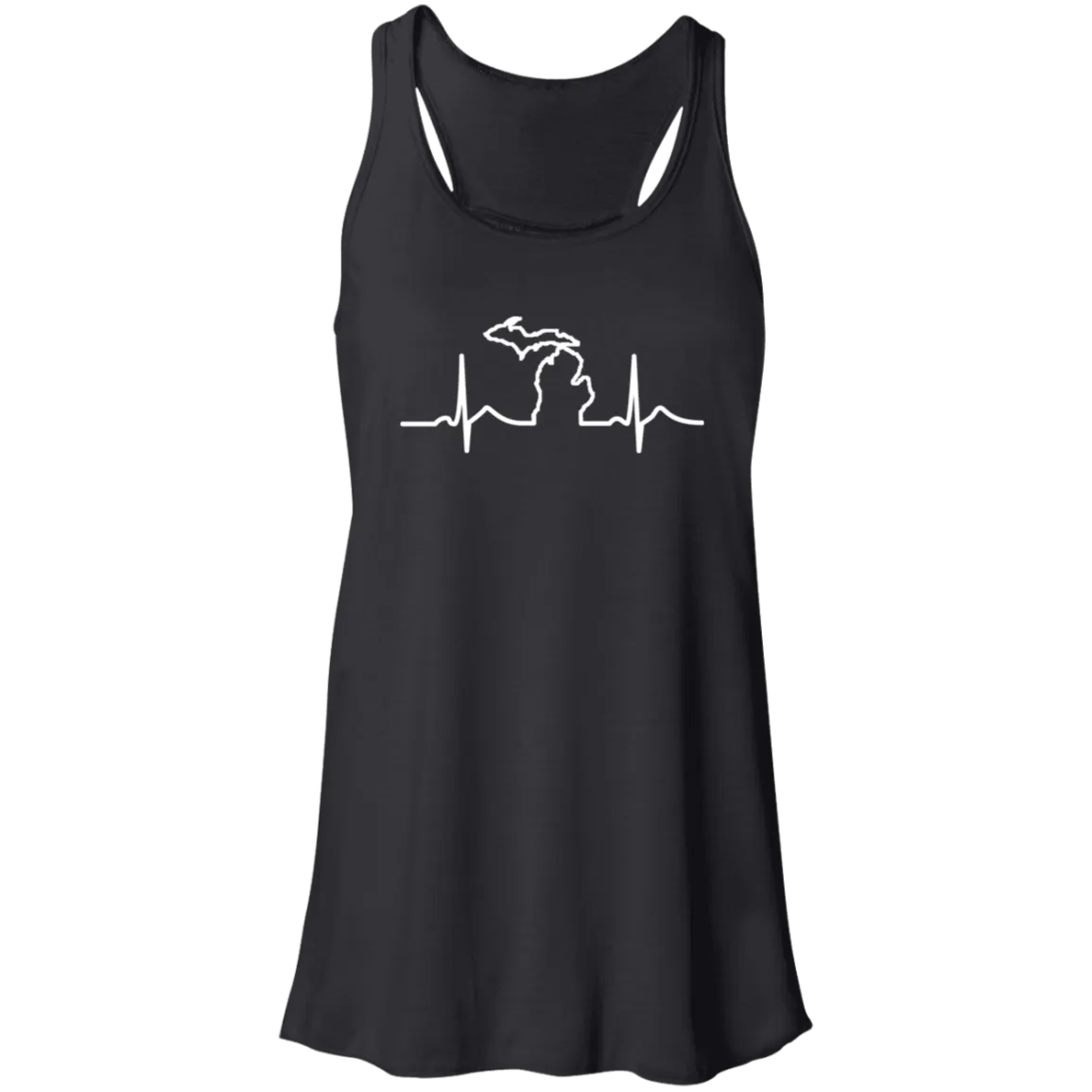 DWD Michigan Heartbeat Flowy Racerback Tank