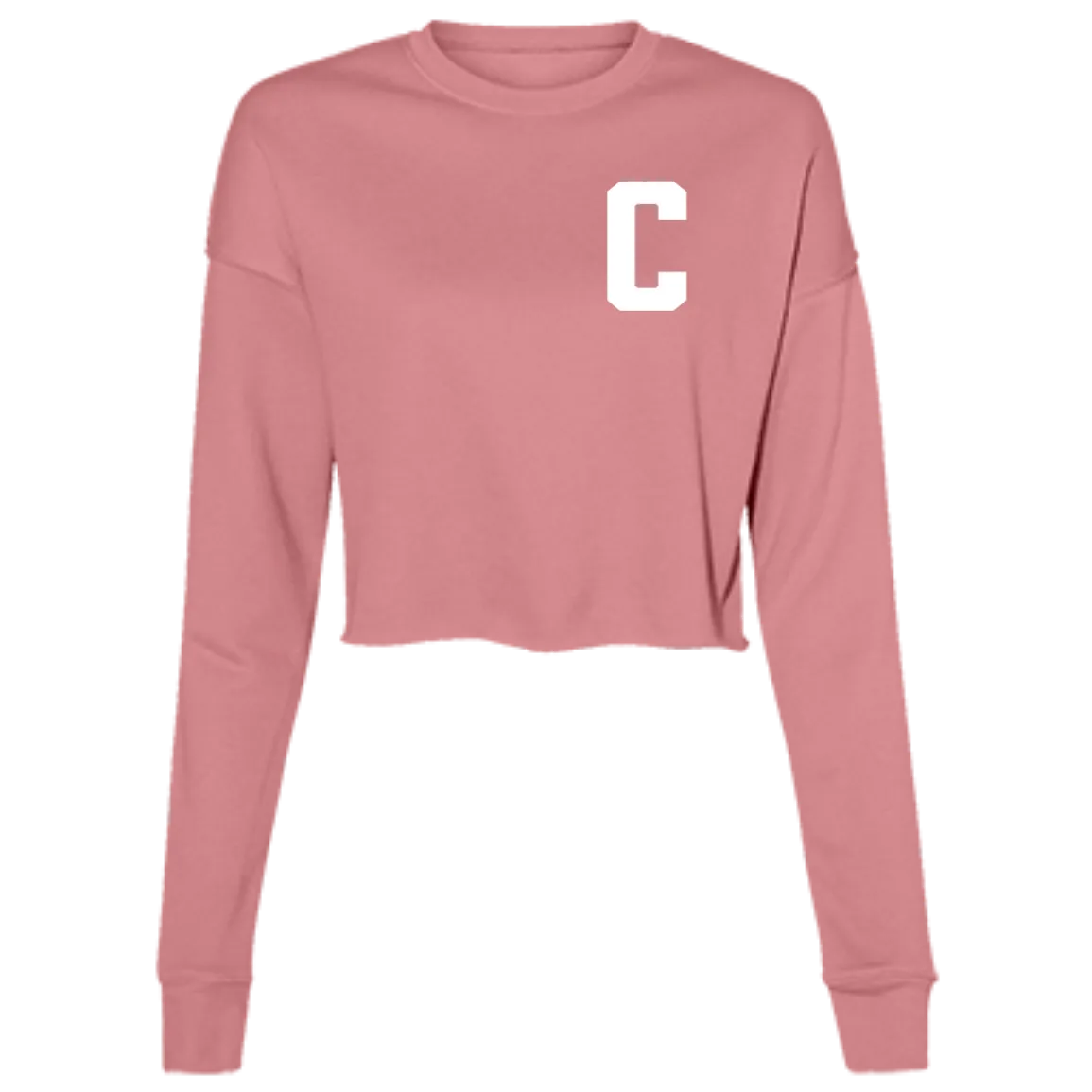 Hockey Captains C - White Women's Cropped Crewneck Sweatshirt