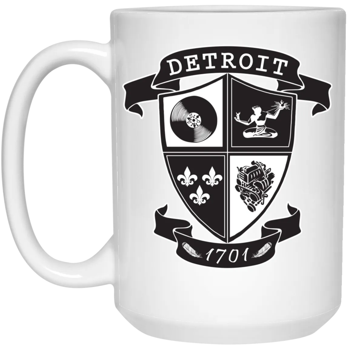 A Detroit Crest 15oz White Mug