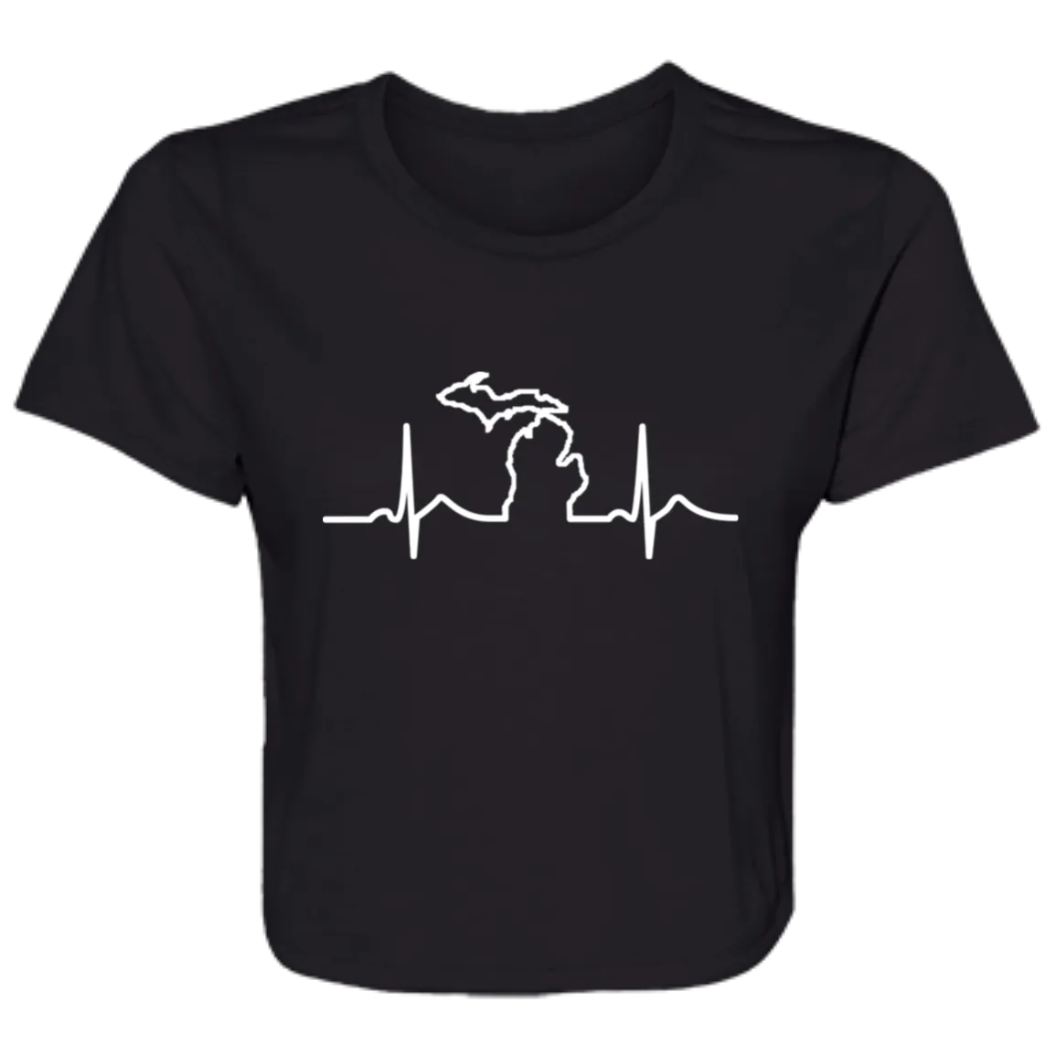 DWD Michigan Heartbeat Flowy Cropped Tee