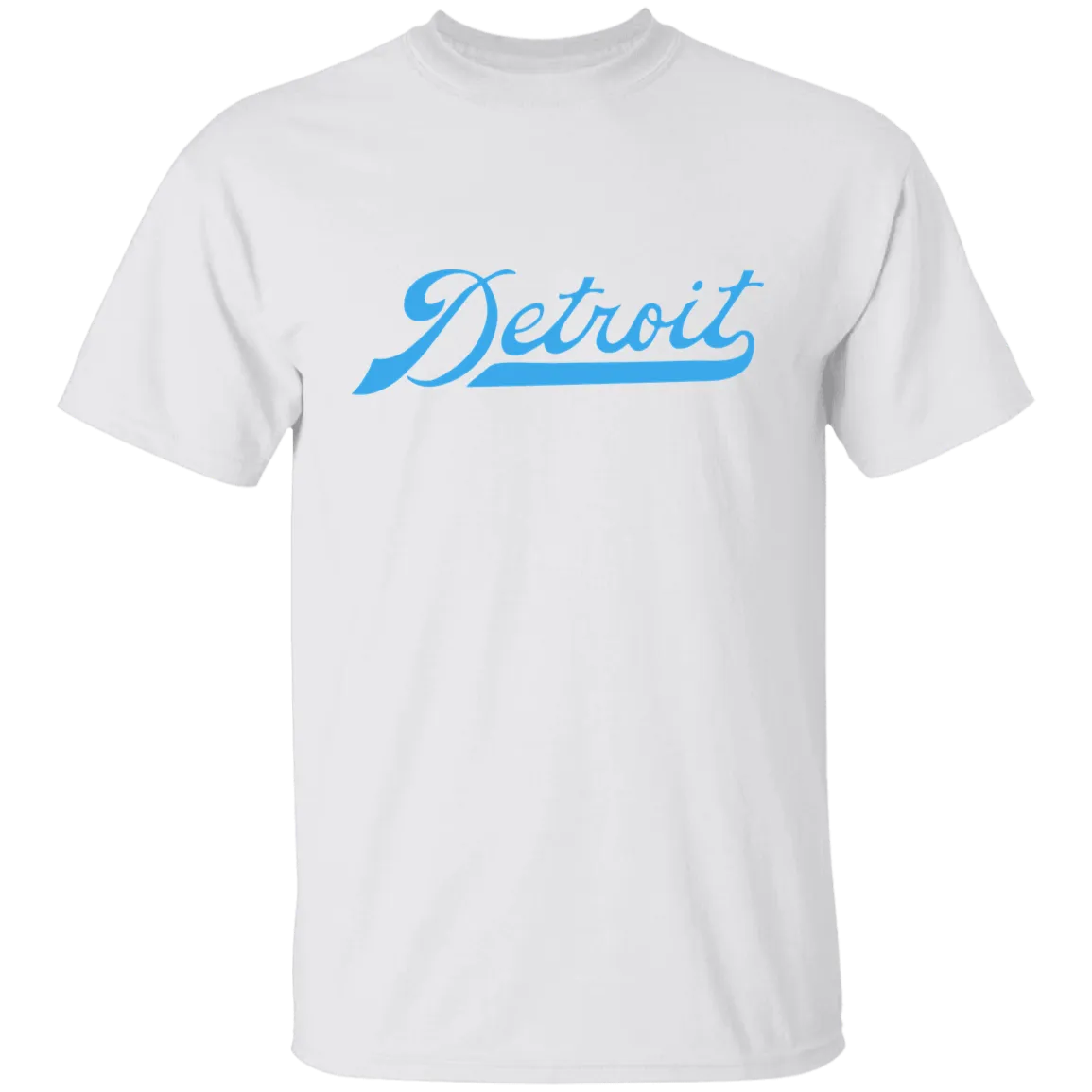 Detroit Football Script - Light Blue Kids Unisex Classic T-Shirt