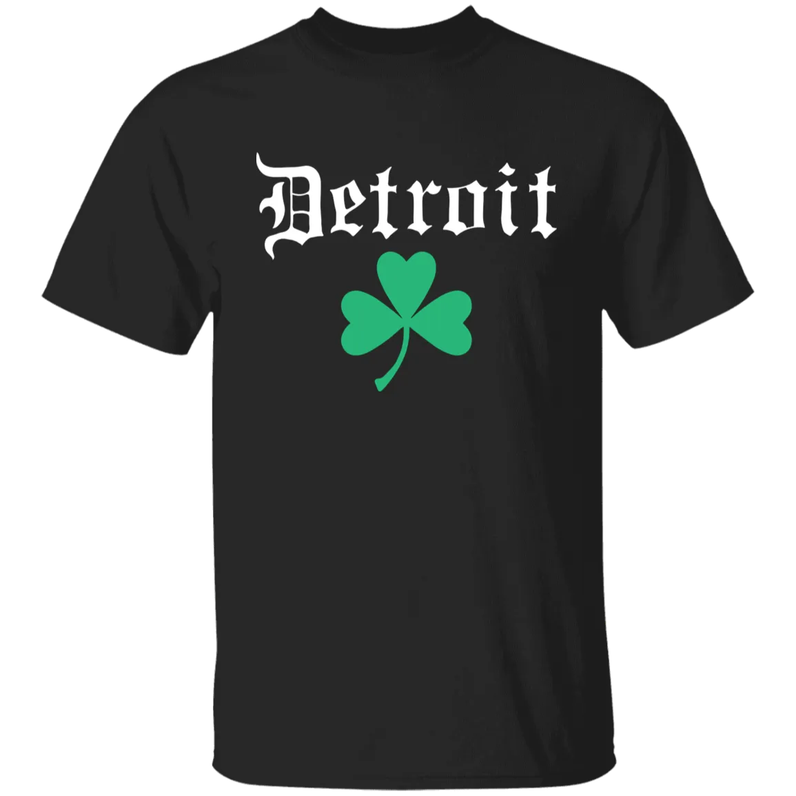Old English Detroit Shamrock - White Kids Unisex Classic T-Shirt