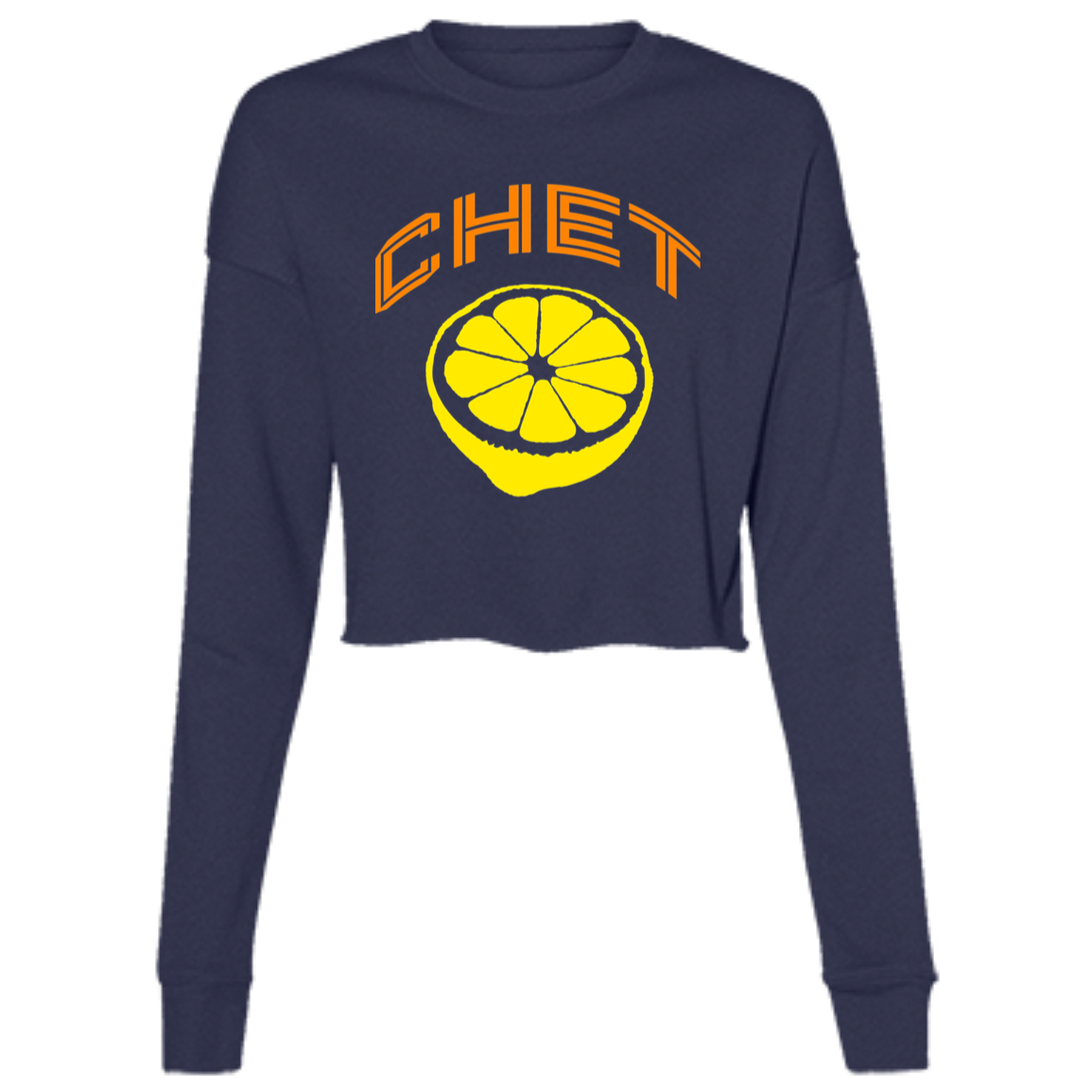 Chet - Orange + Lemon Women's Cropped Crewneck Sweatshirt