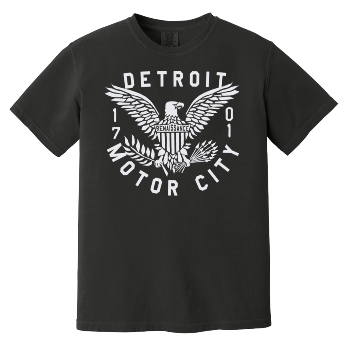 Detroit Eagle - White Vintage Wash T-Shirt