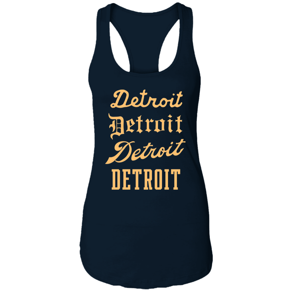 Detroit Stack - Lt Orange Women's Racerback Tank