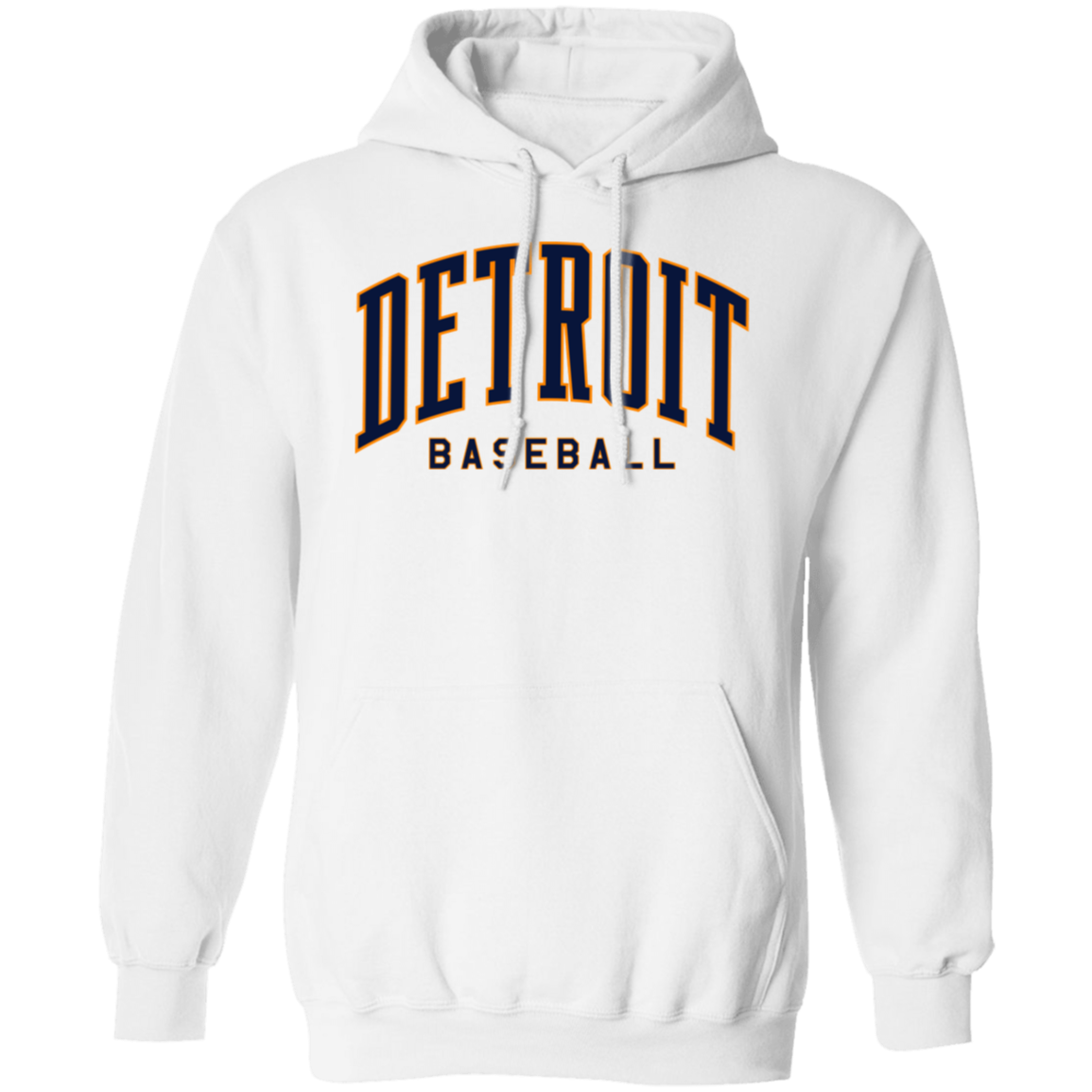 Detroit Baseball Arch - Navy + Orange Unisex Classic Hoodie