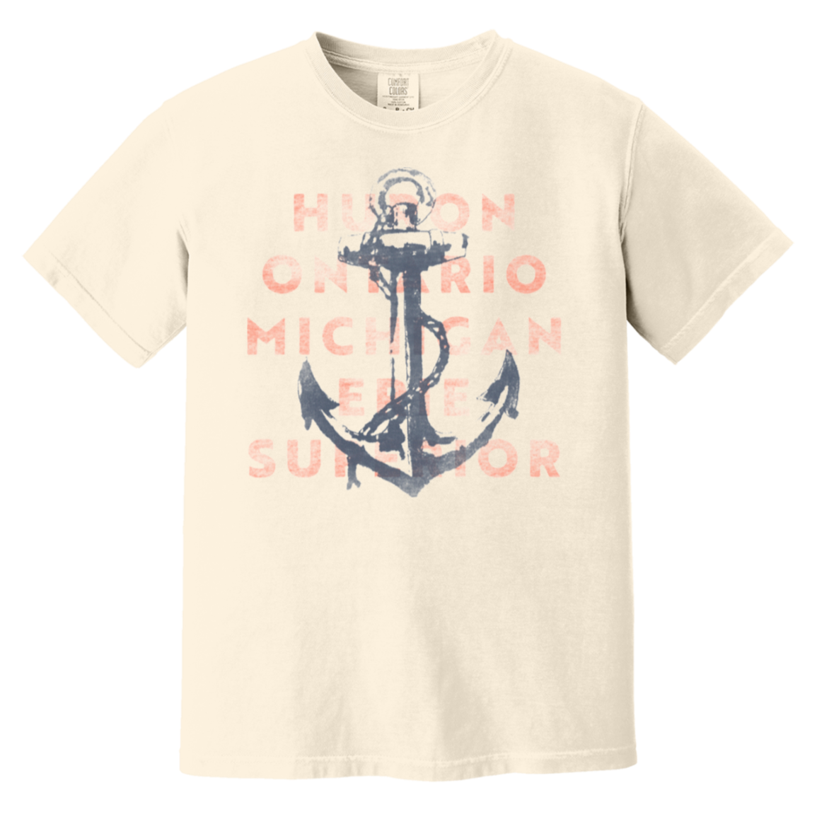 HOMES Anchor - Washed Navy + Coral Vintage Wash T-Shirt