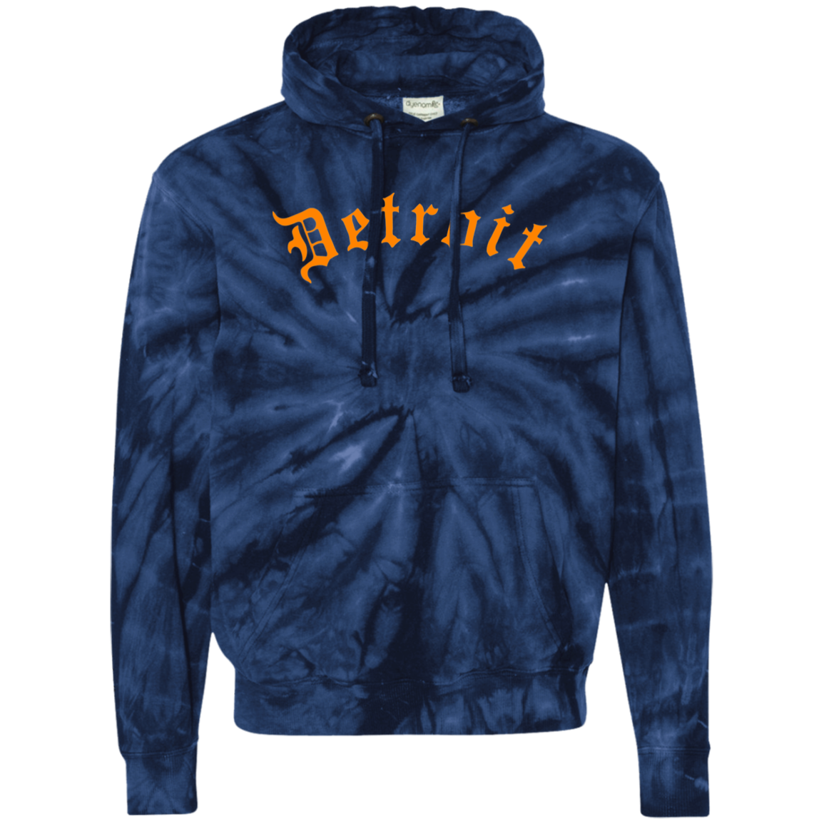 Old English Detroit - Orange Unisex Tie-Dyed Hoodie