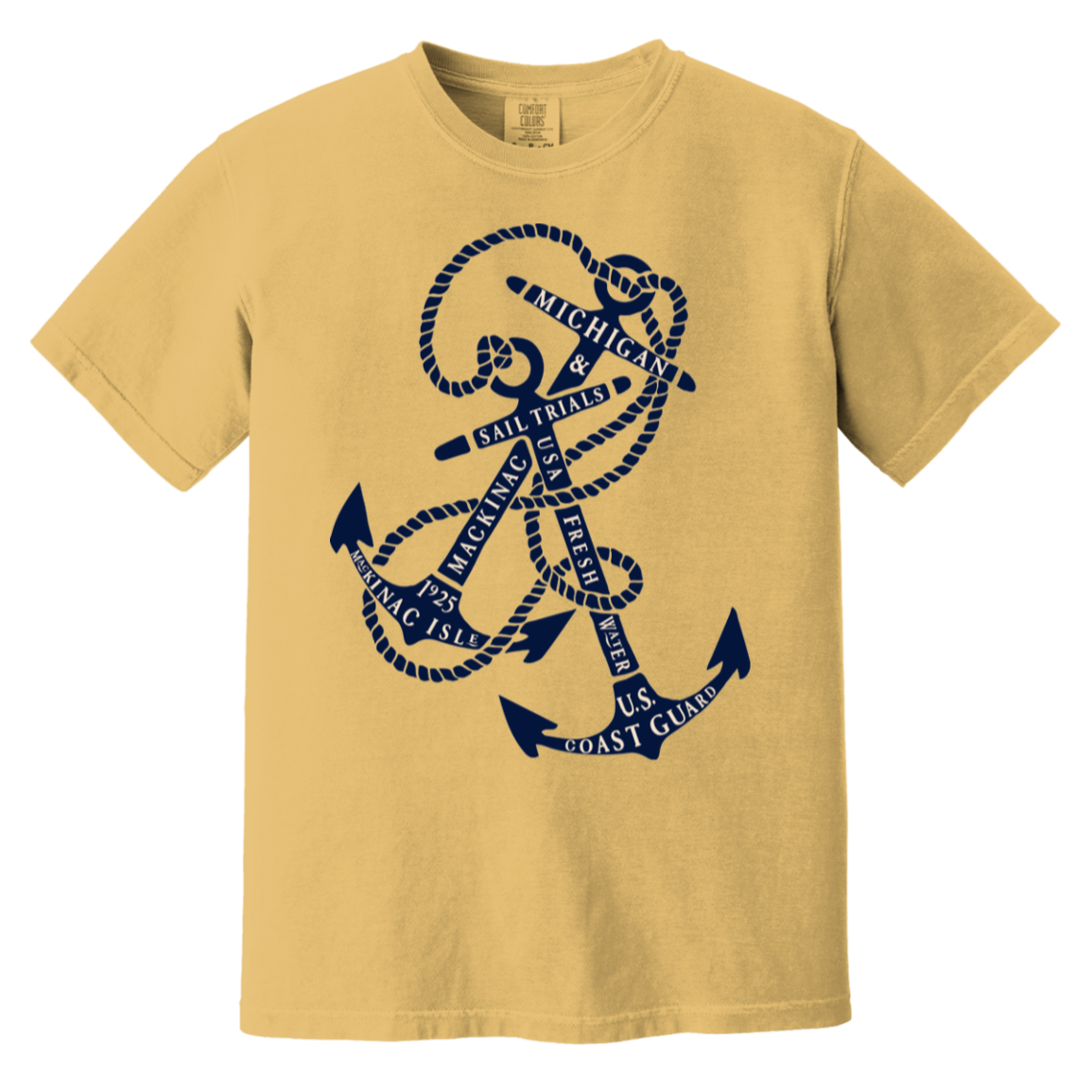 Michigan Anchor - Navy + Ivory Vintage Wash T-Shirt