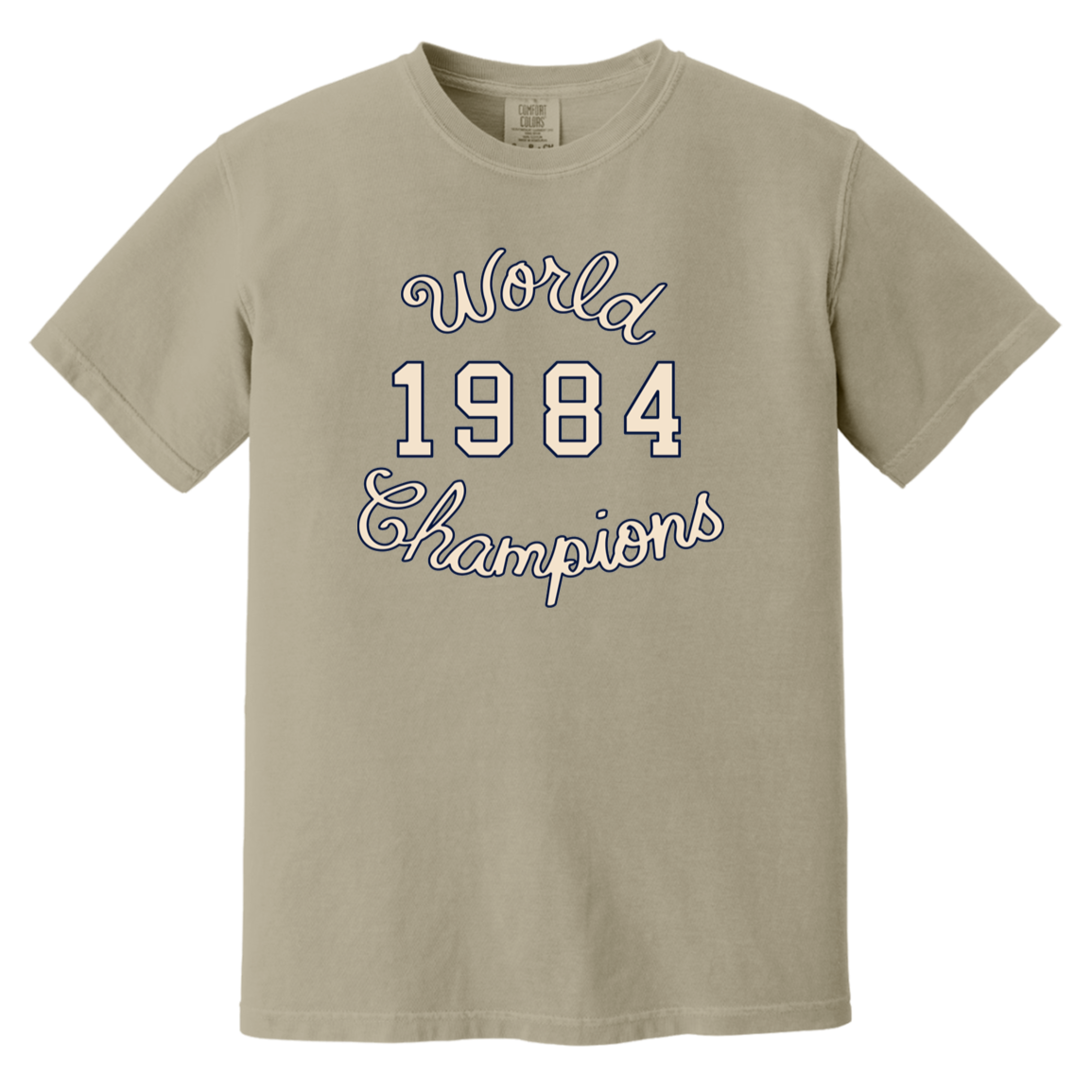 World Champions - Ivory + Navy Vintage Washed T-Shirt