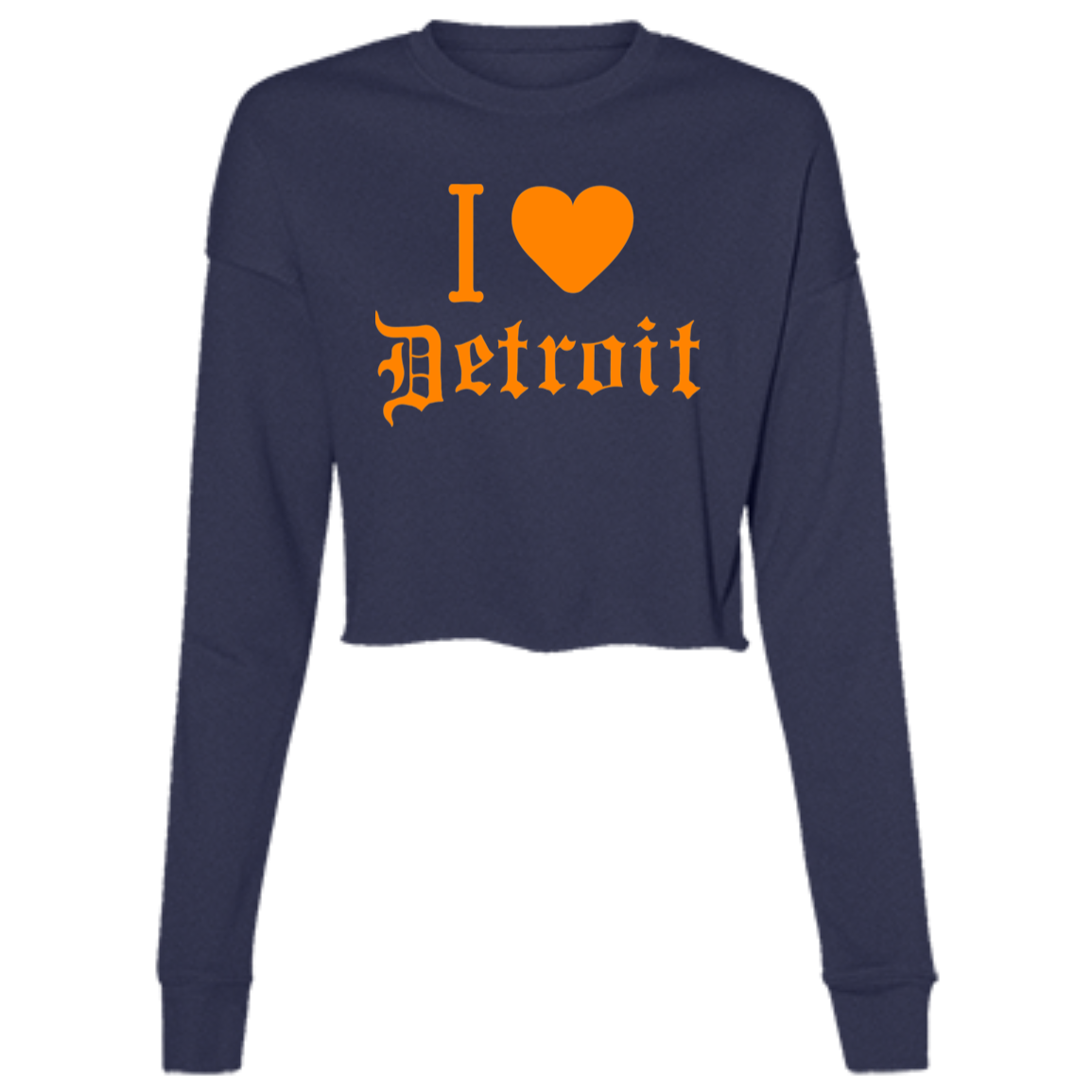 Detroit Love - Orange Women's Cropped Crewneck Sweatshirt