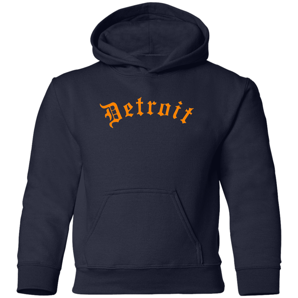 Old English Detroit - Orange Kids Unisex Classic Hoodie