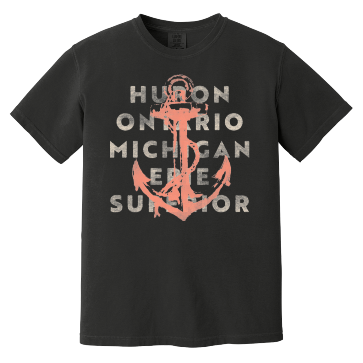 HOMES Anchor - Coral + Ivory Vintage Wash T-Shirt