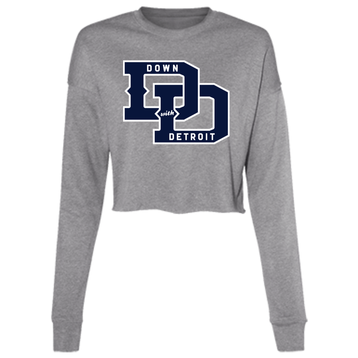 DWD Links - Navy + White Women's Cropped Crewneck Sweatshirt