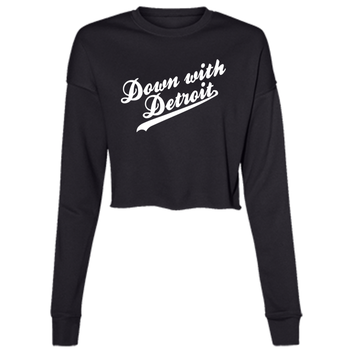 DWD Script - White Women's Cropped Crewneck Sweatshirt