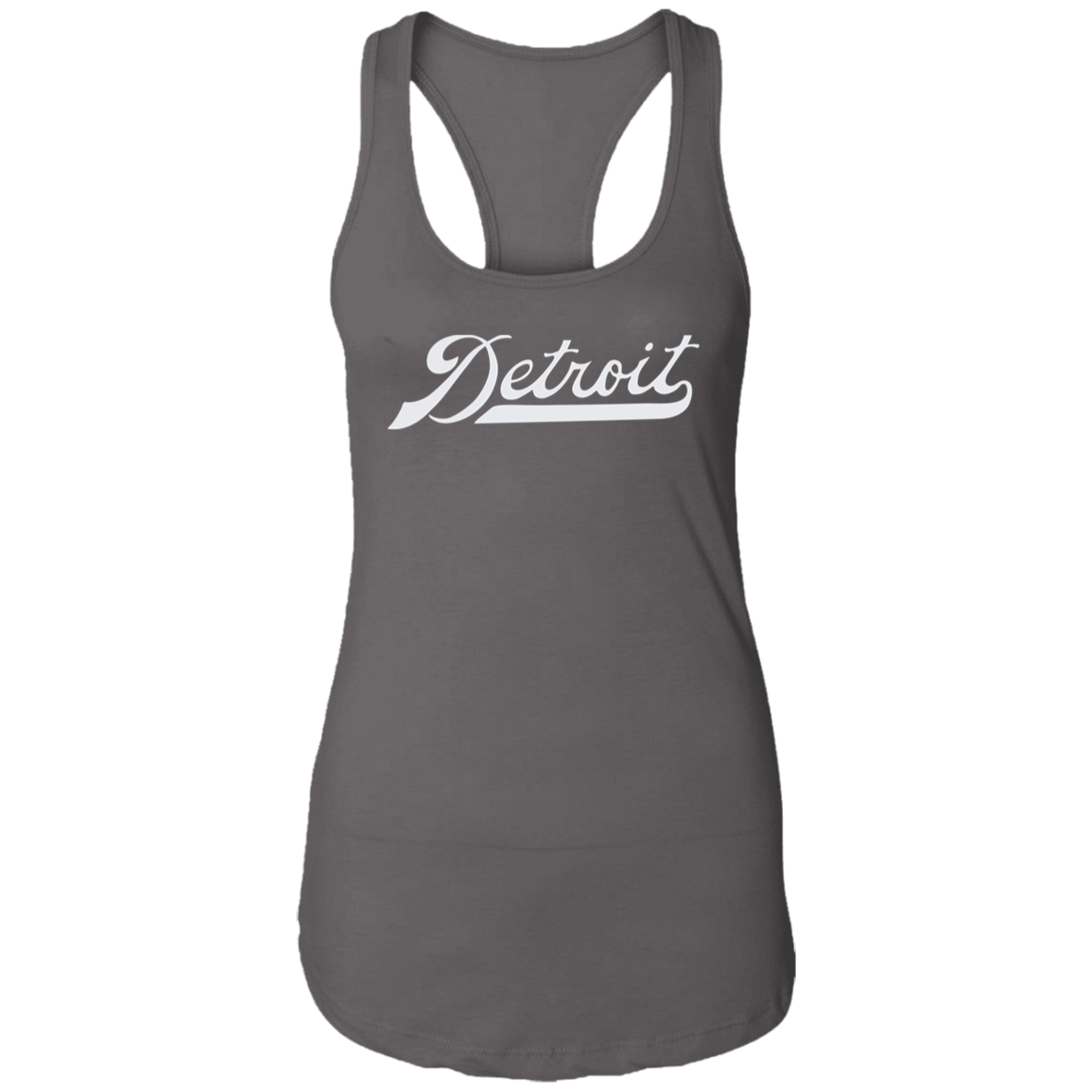 Detroit Work Script - White Women's Racerback Tank