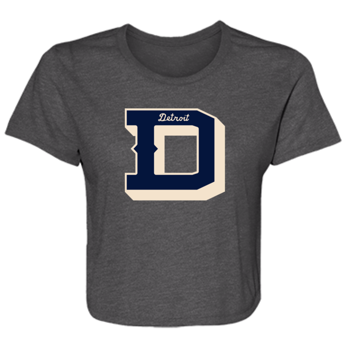 The D - Navy + Ivory Women's Flowy Cropped T-Shirt