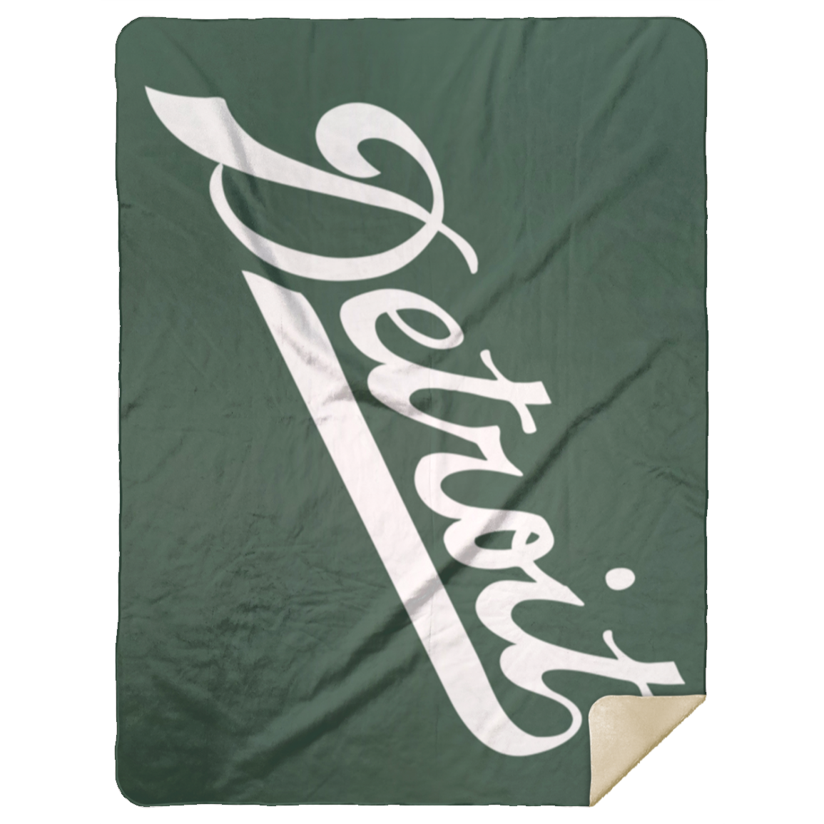 Detroit Script - Green Comfy Cozy Stadium Blanket 60x80