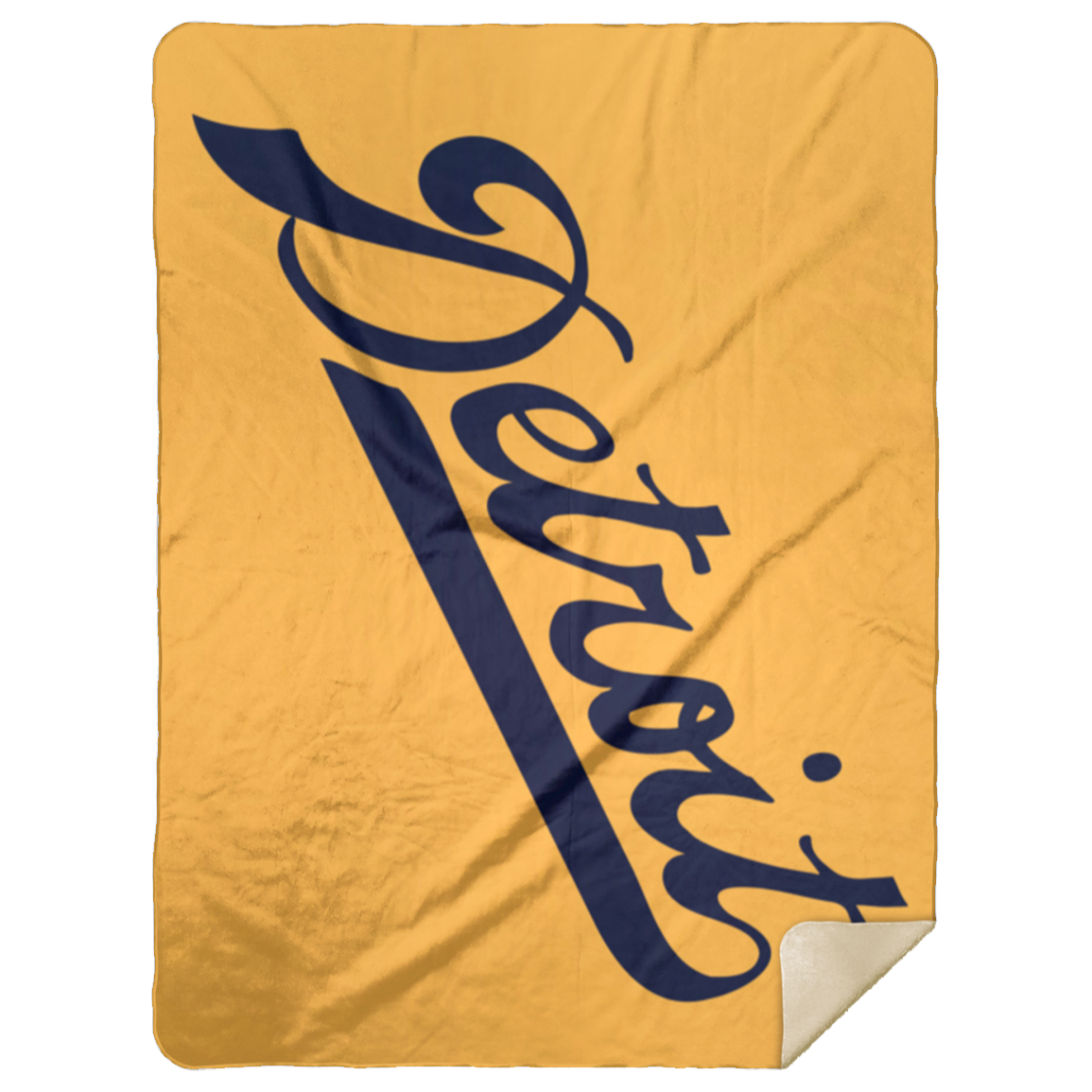 Detroit Script - Gold Comfy Cozy Stadium Blanket 60x80