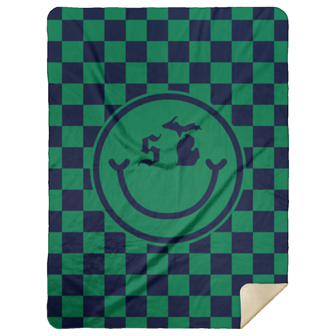 Michigan Smile - Green Comfy Cozy Stadium Blanket 60x80