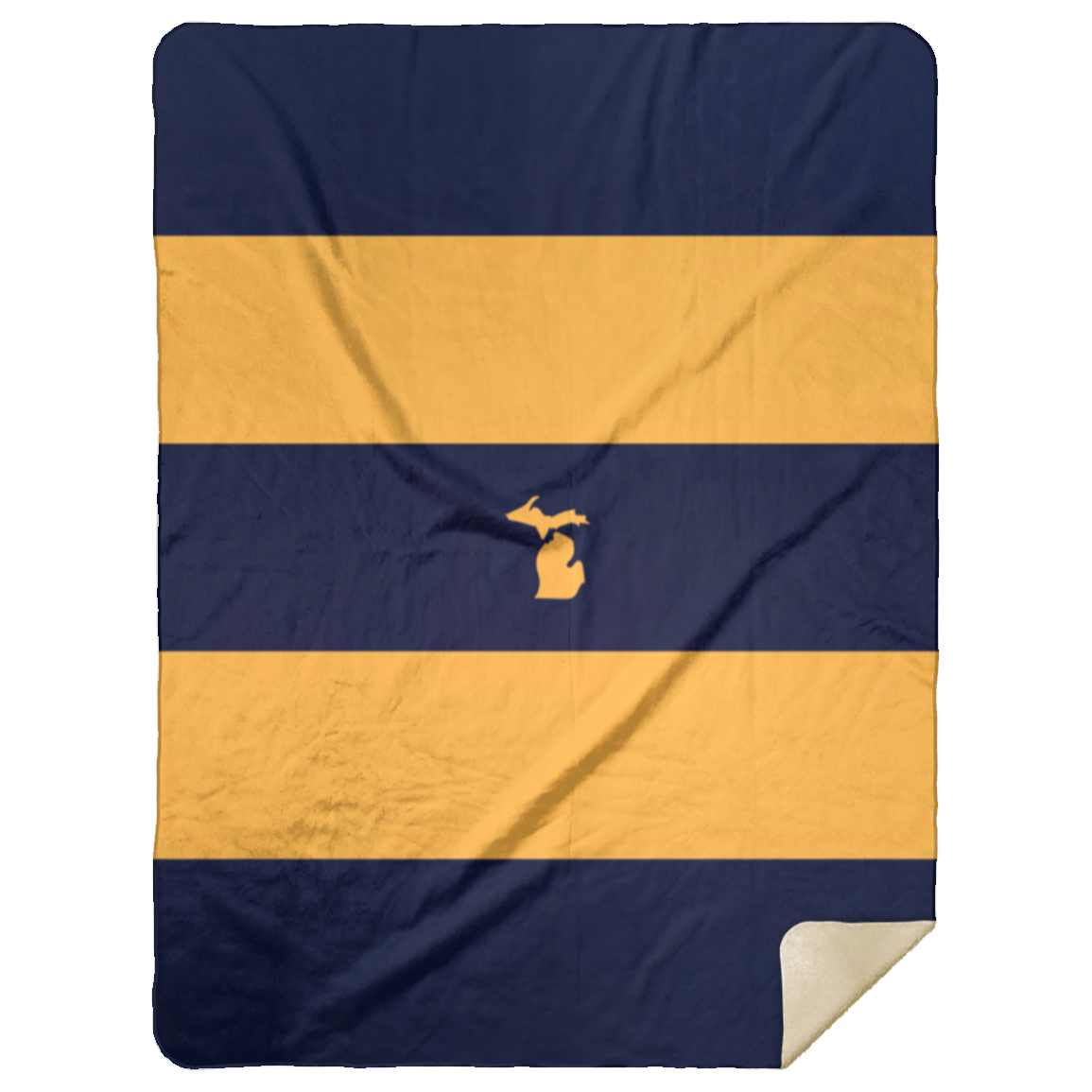 Blue and Gold Stripe - Comfy Cozy Stadium Blanket 60x80