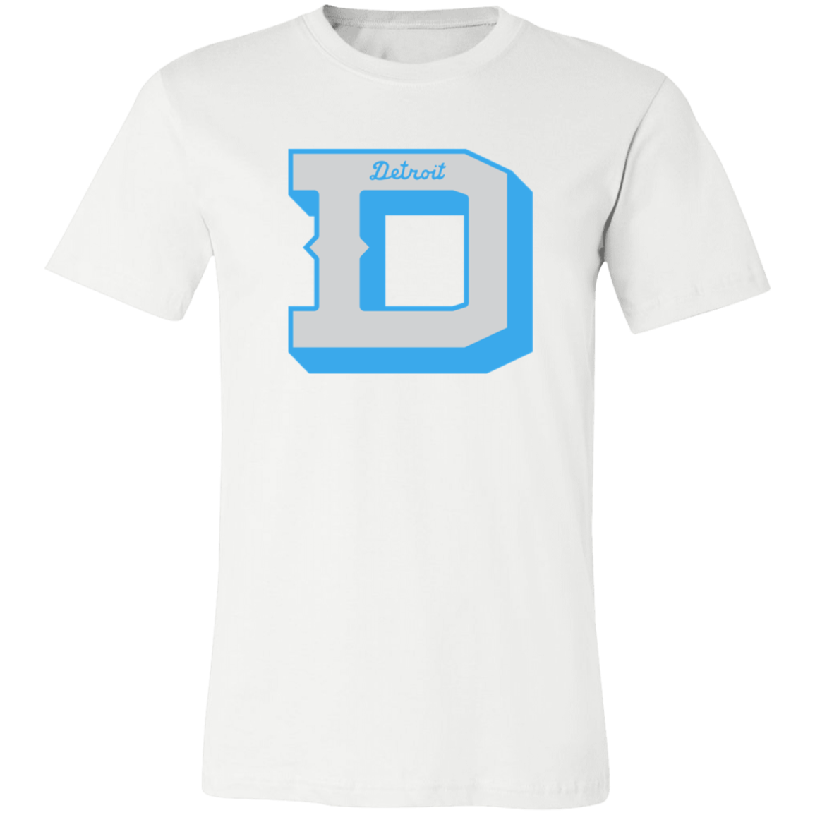 Detroit Football D - Silver + Light Blue Unisex Classic T-Shirt
