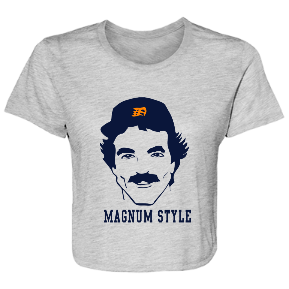 Magnum Style - Navy Flowy Cropped Tee