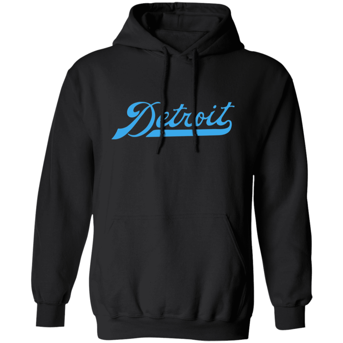 Detroit Football Script - Light Blue Classic Unisex Hoodie