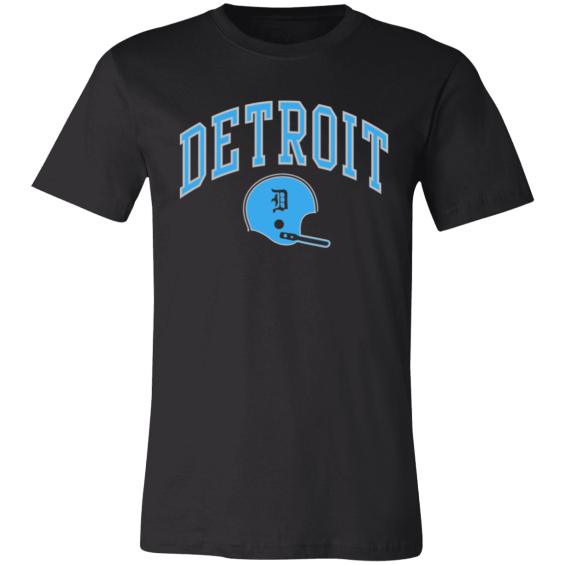 Detroit Football Helmet - Light Blue + Silver Unisex Classic T-Shirt