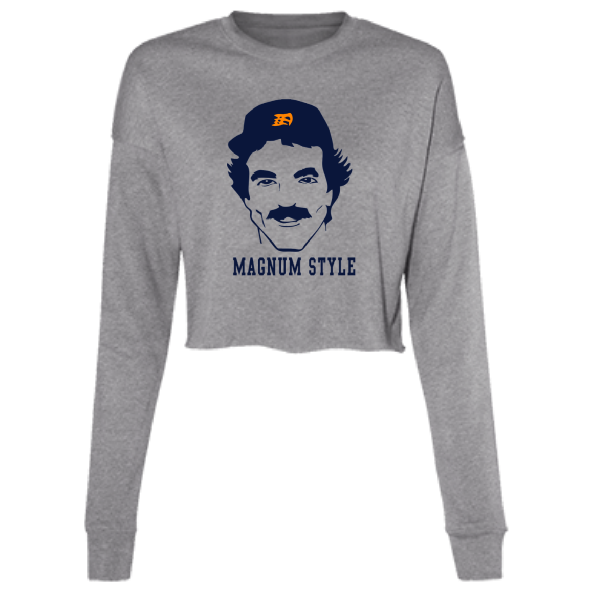 Magnum Style - Navy Women's Cropped Crewneck Sweatshirt