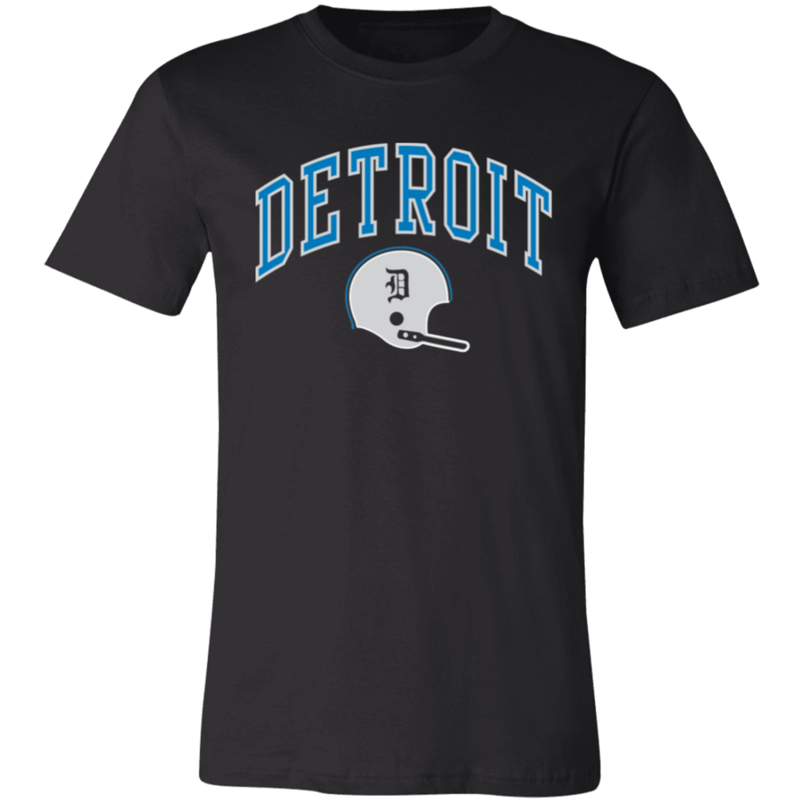 Detroit Football Helmet - Blue + Silver Unisex Classic T-Shirt