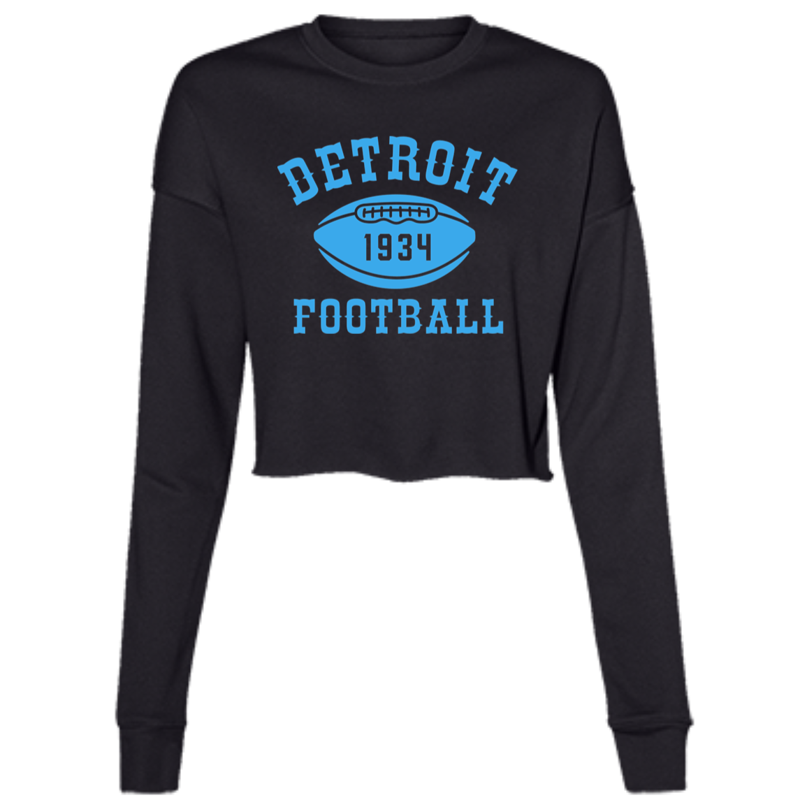 Detroit Football Club - Light Blue Women's Cropped Crewneck Sweatshirt