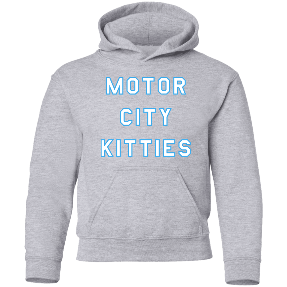 Motor City Kitties - White + Light Blue Kids Unisex Classic Hoodie