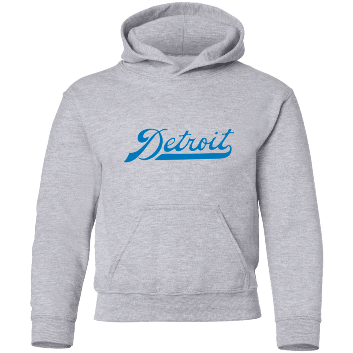 Detroit Football Script - Blue Kids Unisex Classic Hoodie