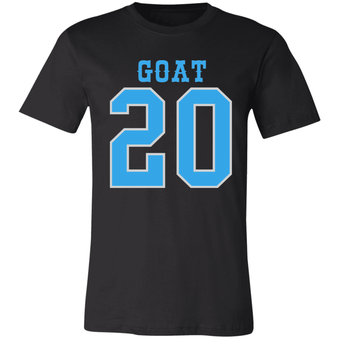 Detroit Football Number 20 - Light Blue + Silver Unisex Classic T-Shirt