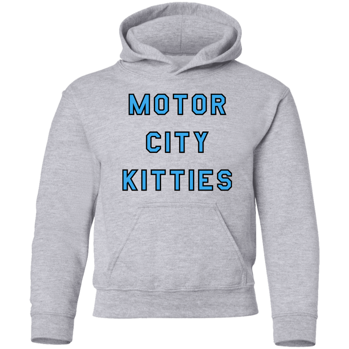 Motor City Kitties - Light Blue + Black Kids Unisex Classic Hoodie