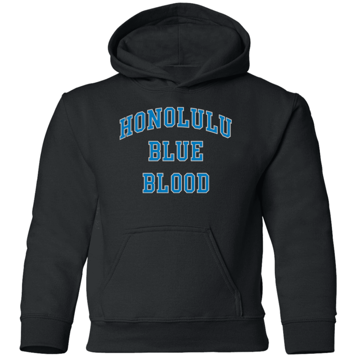 Honolulu Blue Blood - Blue + Silver Kids Unisex Classic Hoodie