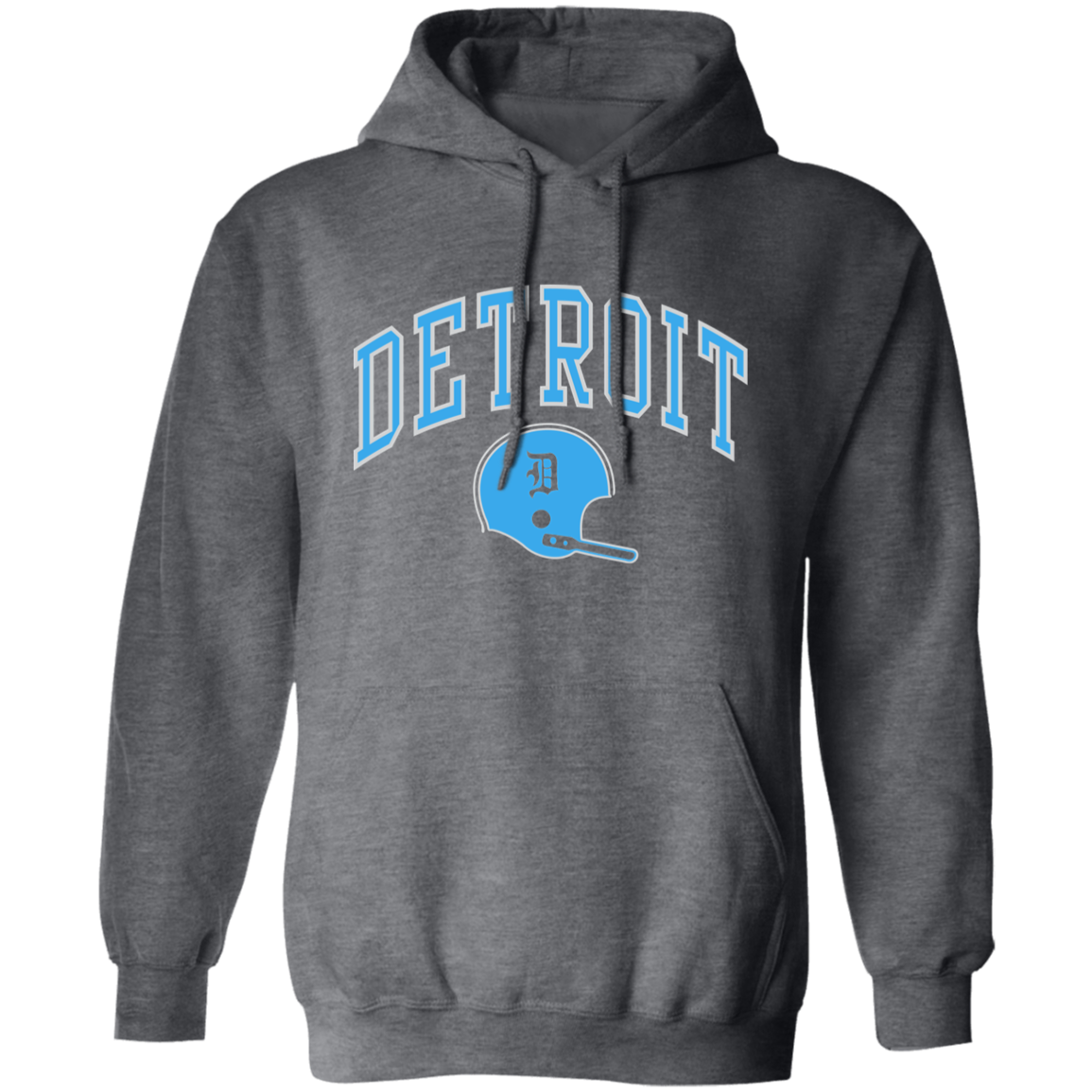 Detroit Football Helmet - Light Blue + Light Silver Classic Unisex Hoodie