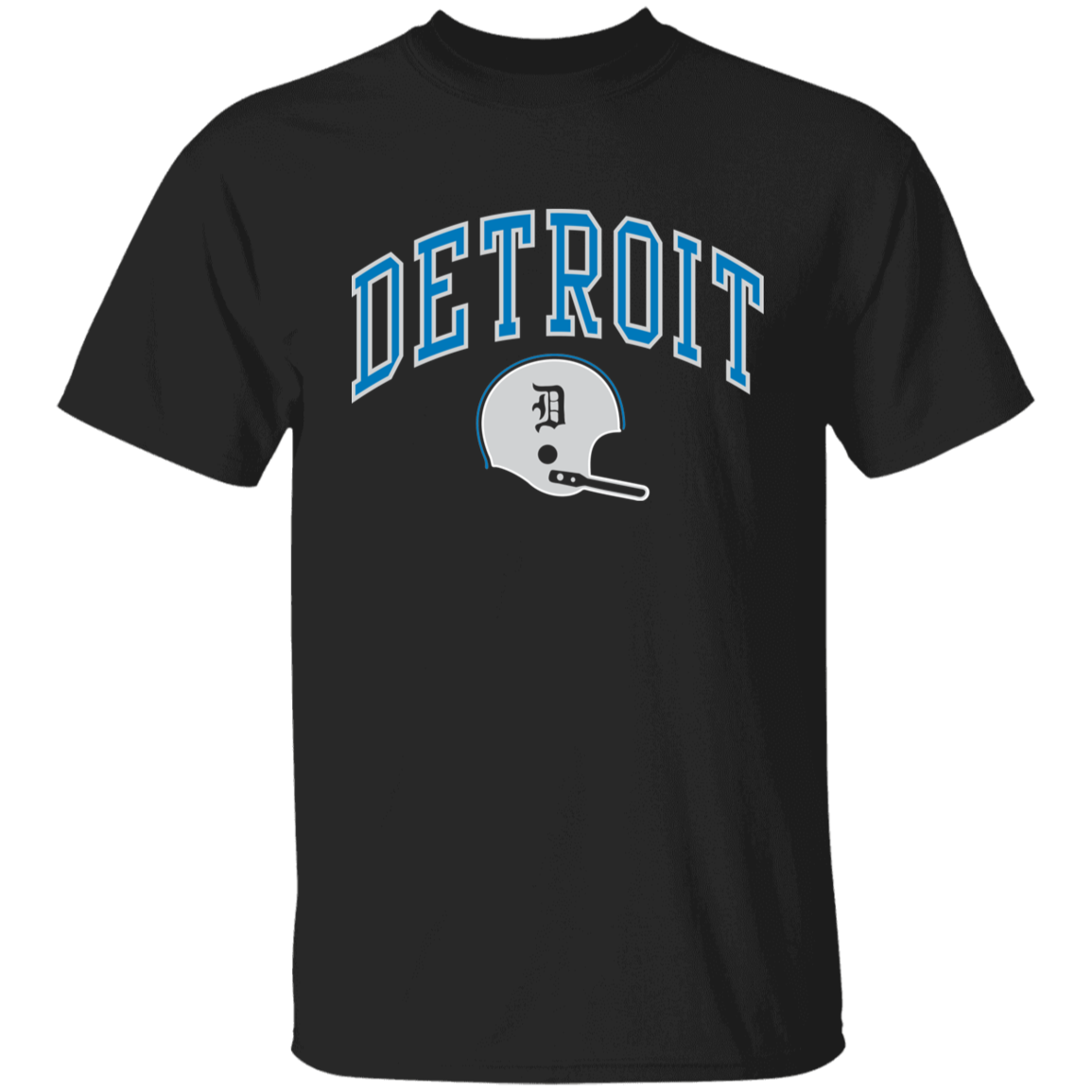 Detroit Football Helmet - Blue + Silver Kids Unisex Classic T-Shirt