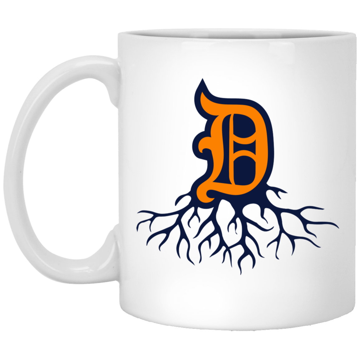 Detroit Roots - Orange + Navy White Mug