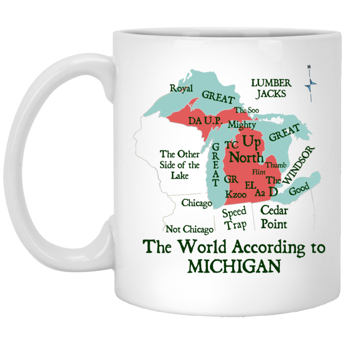 World of Michigan - Red White Mug