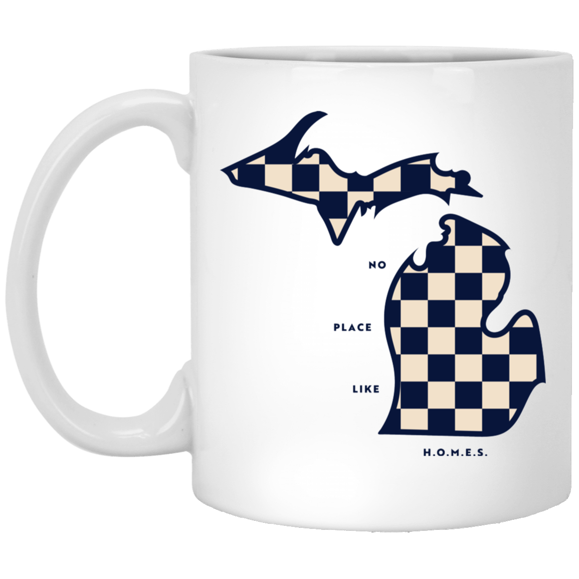 No Place Like Homes - Ivory + Navy White Mug