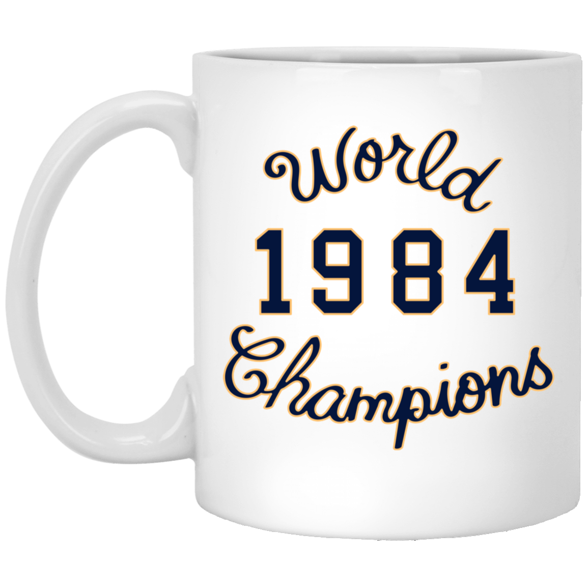 World Champions - Navy + Lt Orange White Mug